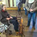 There's a spinning demonstration occuring, A Day in Lavenham, Suffolk - 22nd January 2017