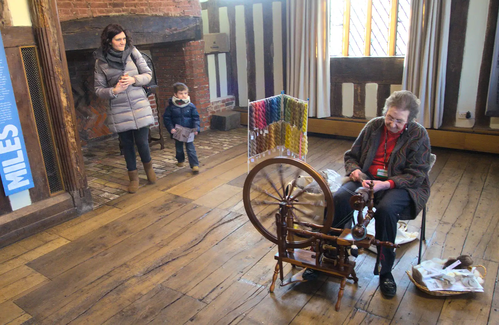 Some wool is spun, from A Day in Lavenham, Suffolk - 22nd January 2017