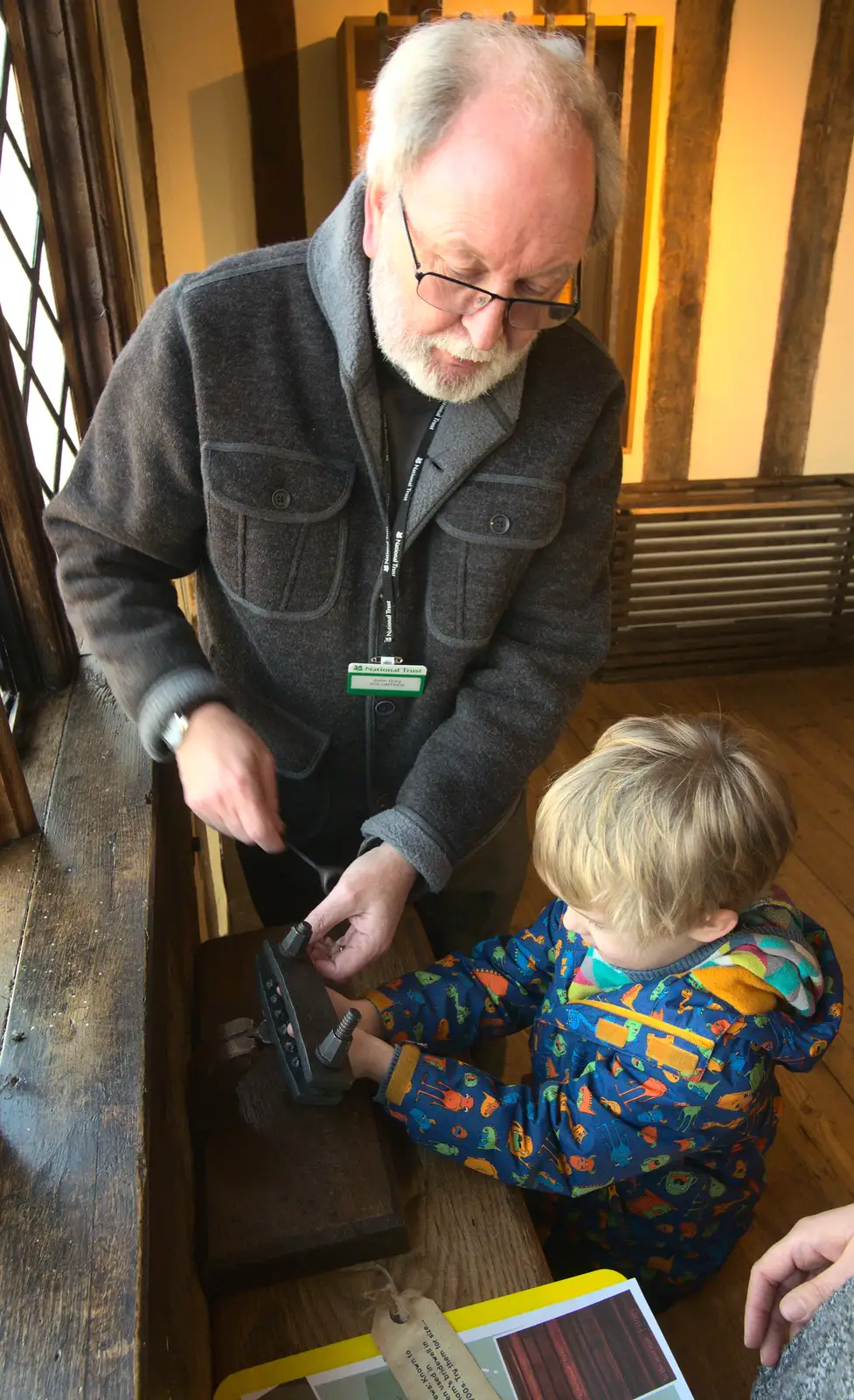 Harry gets a demonstration of thumb screws, from A Day in Lavenham, Suffolk - 22nd January 2017