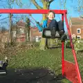 Fred's high up on a swing, A Day in Lavenham, Suffolk - 22nd January 2017