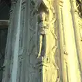 Carving in an oak post, A Day in Lavenham, Suffolk - 22nd January 2017