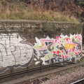 Graffiti on the railway, Grandad's Fire and SwiftKey Moves Offices, Eye and Paddington - 23rd January 2017
