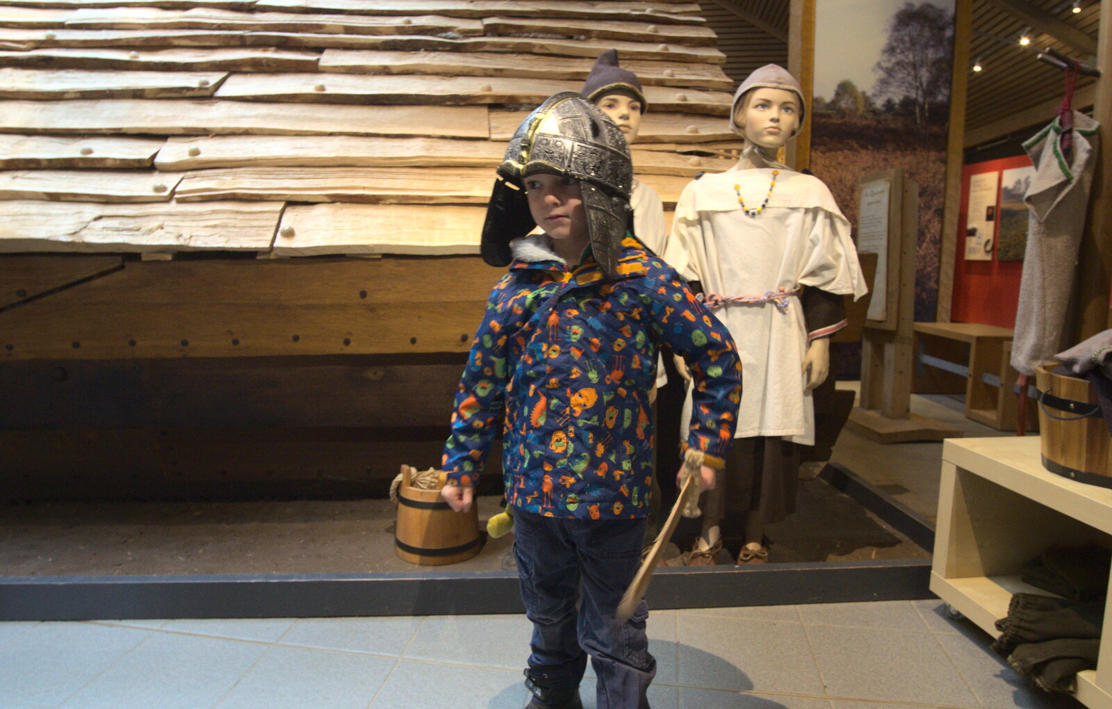 Harry dresses up from A Trip to Sutton Hoo, Woodbridge, Suffolk - 29th January 2017