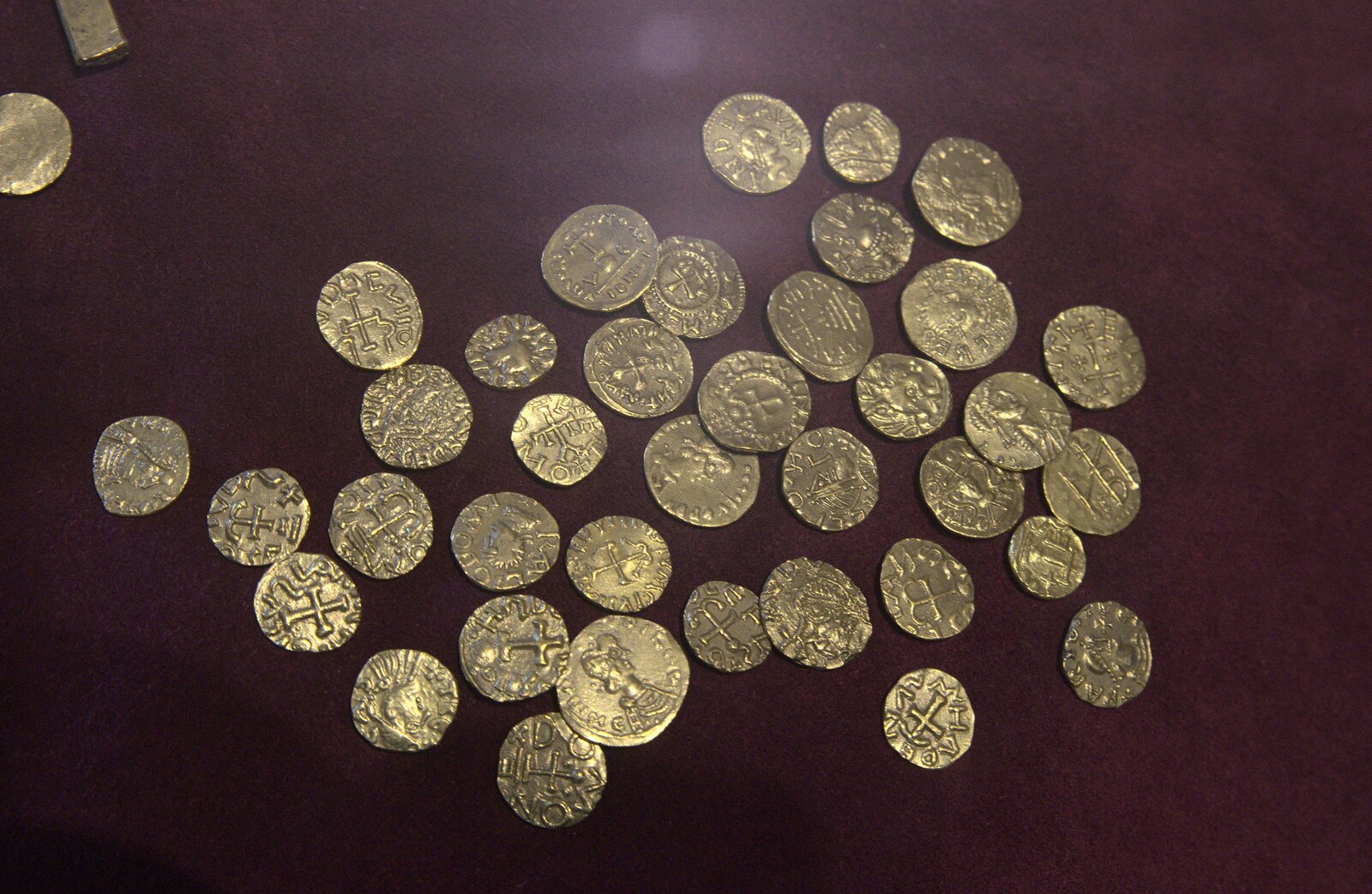 Reproductions of Saxon gold coins from the dig from A Trip to Sutton Hoo, Woodbridge, Suffolk - 29th January 2017