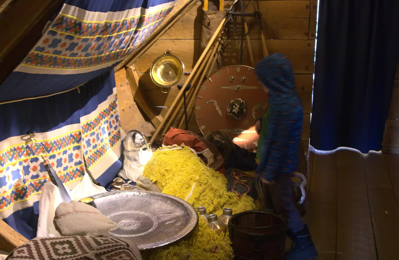 Inside an Anglo-Saxon ship, from A Trip to Sutton Hoo, Woodbridge, Suffolk - 29th January 2017