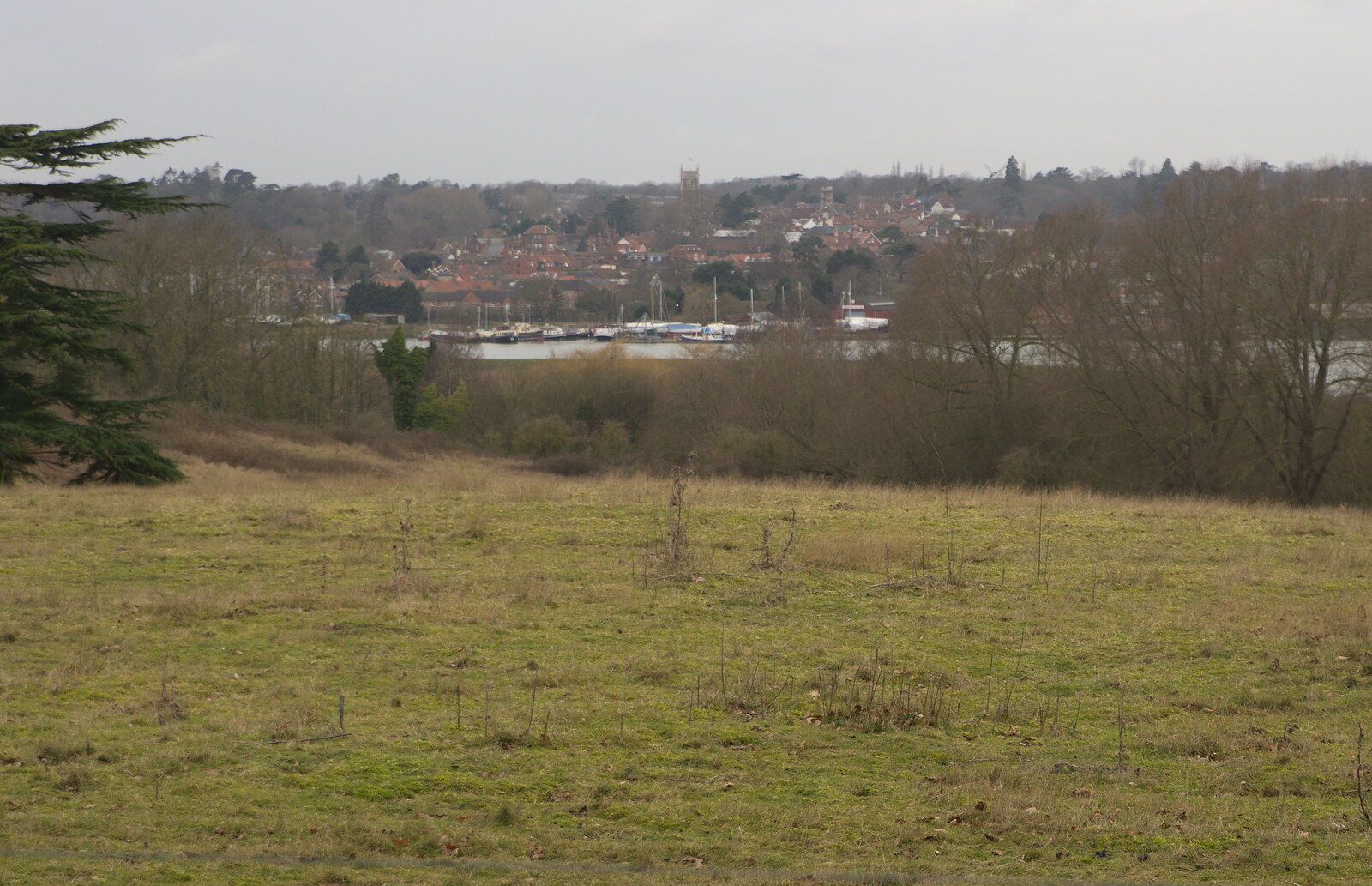 A view over to Woodbridge from A Trip to Sutton Hoo, Woodbridge, Suffolk - 29th January 2017