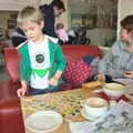 Harry plays dominos, A Trip to Sutton Hoo, Woodbridge, Suffolk - 29th January 2017