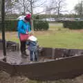 Harry's in a play boat, A Trip to Sutton Hoo, Woodbridge, Suffolk - 29th January 2017