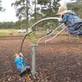 Fred and Harry do some extreme bouncing, A Trip to Sutton Hoo, Woodbridge, Suffolk - 29th January 2017