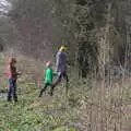 We head off across the fields, A Winter's Walk, Thrandeston, Suffolk - 5th February 2017