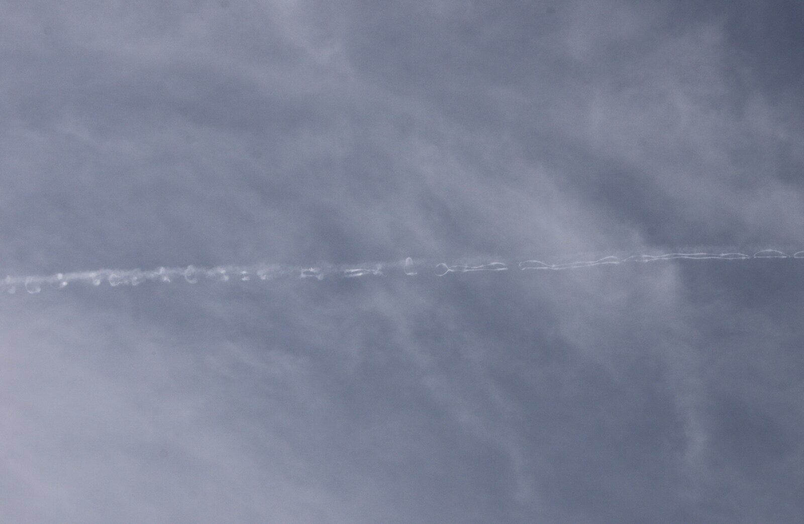 There's an unusual aircraft contrail overhead from A Winter's Walk, Thrandeston, Suffolk - 5th February 2017
