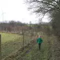 Harry roams the path, A Winter's Walk, Thrandeston, Suffolk - 5th February 2017