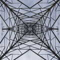 The view right up an electricity pylon, A Winter's Walk, Thrandeston, Suffolk - 5th February 2017