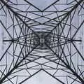 The view right up an electricity pylon, A Winter's Walk, Thrandeston, Suffolk - 5th February 2017