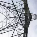 Another unusual pylon angle, A Winter's Walk, Thrandeston, Suffolk - 5th February 2017