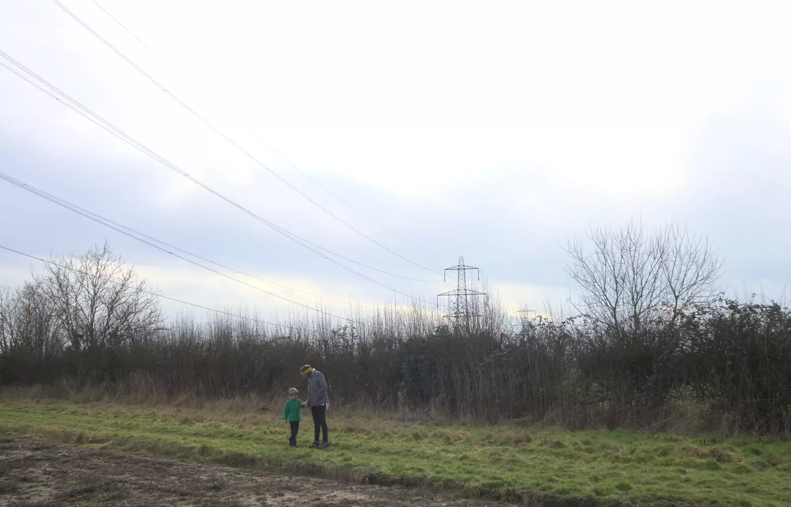 Out in the winter fields, from A Winter's Walk, Thrandeston, Suffolk - 5th February 2017