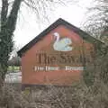 Nosher's old Swan mural on the outhouse wall, A Winter's Walk, Thrandeston, Suffolk - 5th February 2017