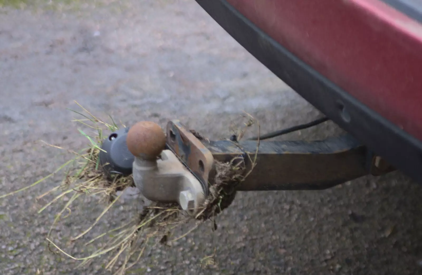 Somebody's driven their towbar into a verge, from A Winter's Walk, Thrandeston, Suffolk - 5th February 2017