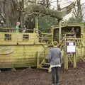 Fred and Harry on the pirate ship once more, A Winter's Walk, Thrandeston, Suffolk - 5th February 2017