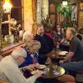 Marc chats with Bernie and Jean, Sylvia's 70th Birthday up the Swan Inn, Brome, Suffolk - 11th February 2017