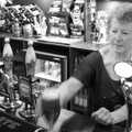 Sylvia serves a half, Sylvia's 70th Birthday up the Swan Inn, Brome, Suffolk - 11th February 2017