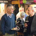 Uncle Mick talks to DH, Sylvia's 70th Birthday up the Swan Inn, Brome, Suffolk - 11th February 2017