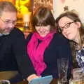 Marc's still showing off cat videos, Sylvia's 70th Birthday up the Swan Inn, Brome, Suffolk - 11th February 2017