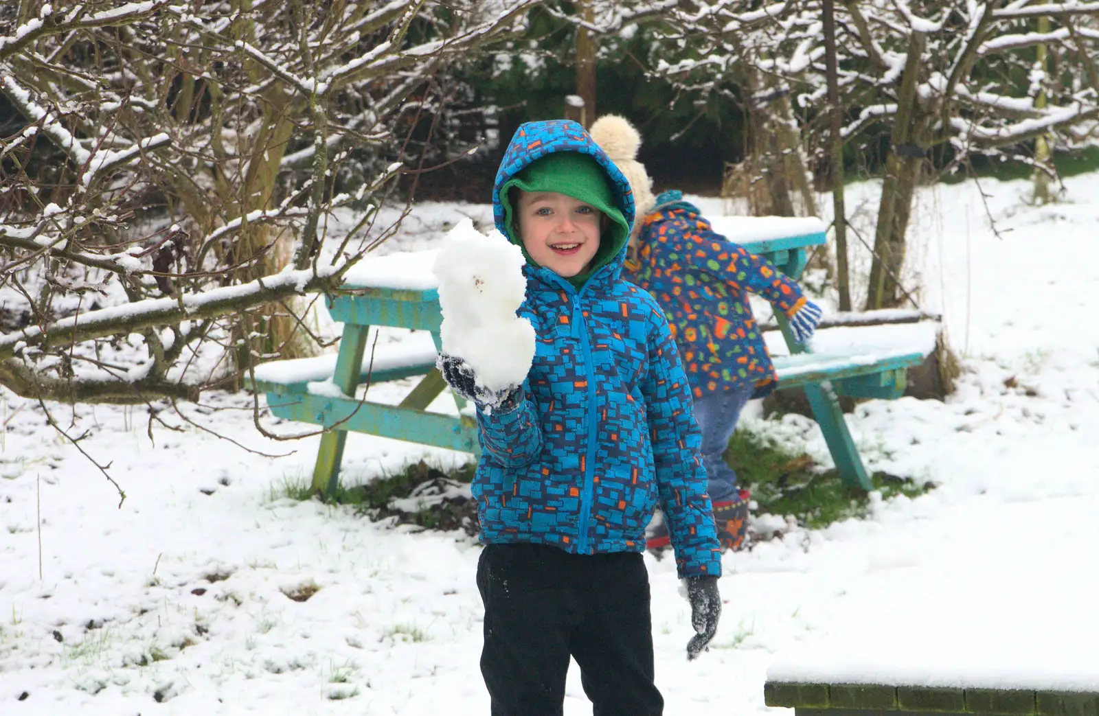 Fred with some snow, from A Snowy Day, Brome, Suffolk - 12th February 2017