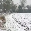 Looking doen the edge of the field, A Snowy Day, Brome, Suffolk - 12th February 2017