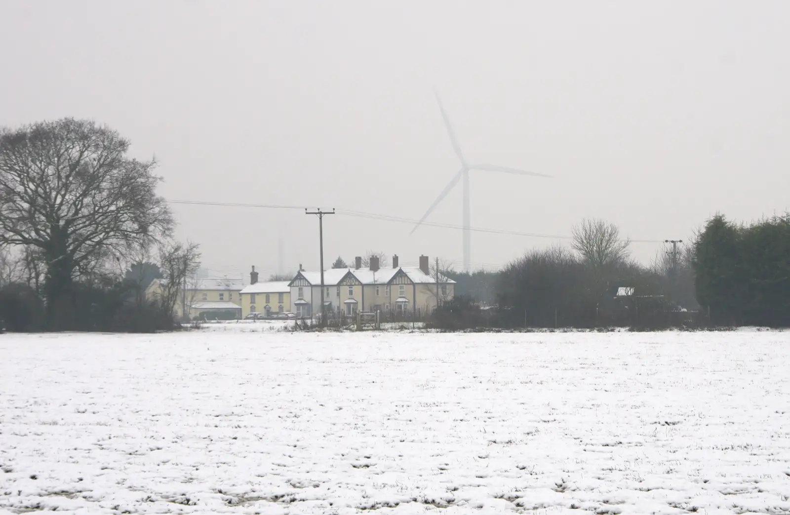 Wind turbines in the grey, from A Snowy Day, Brome, Suffolk - 12th February 2017