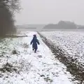 Harry legs it round the field, A Snowy Day, Brome, Suffolk - 12th February 2017