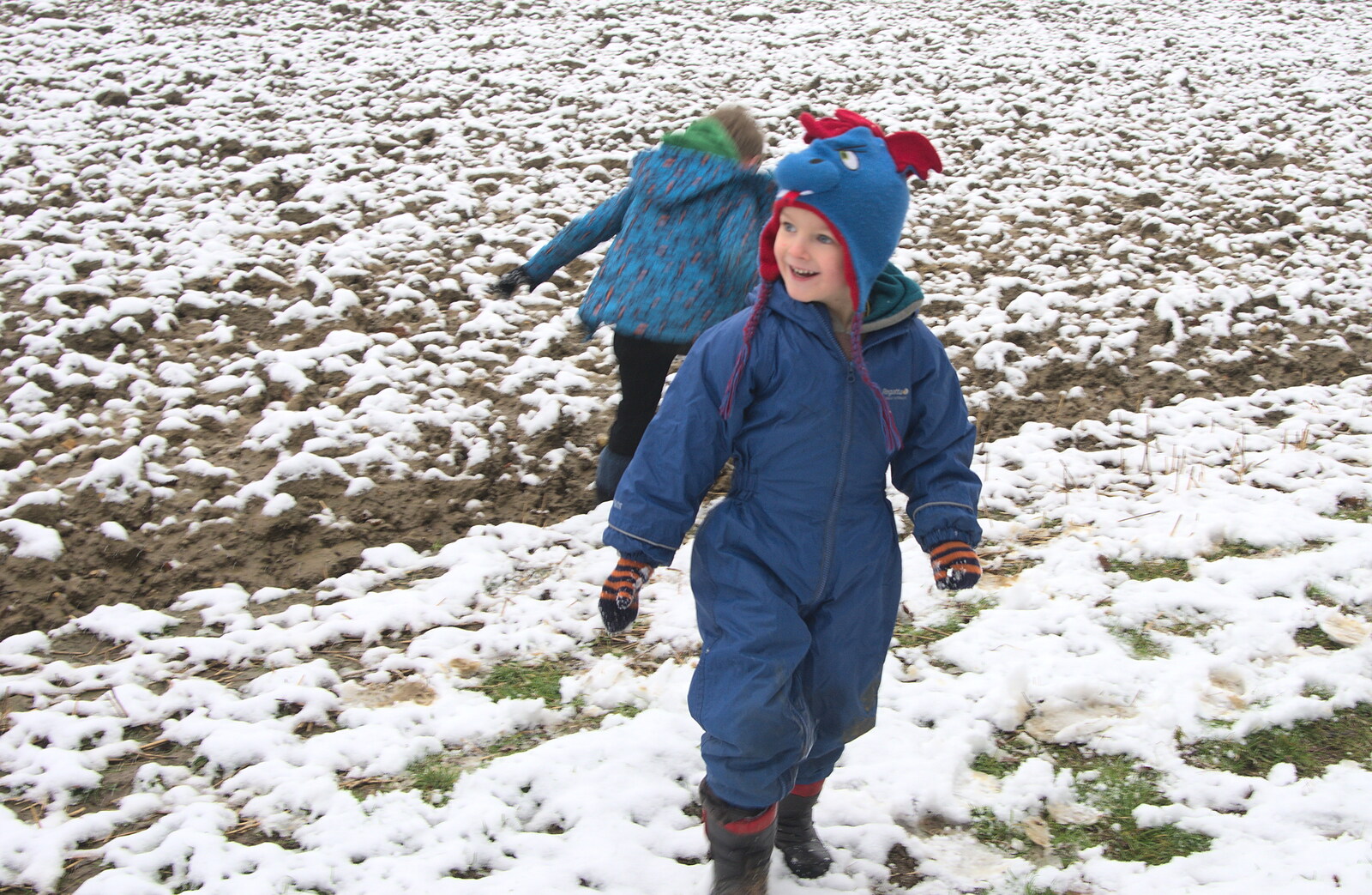 Harry in his snowsuit from A Snowy Day, Brome, Suffolk - 12th February 2017