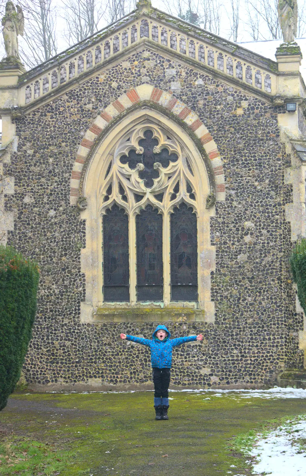 Fred poses, from A Snowy Day, Brome, Suffolk - 12th February 2017