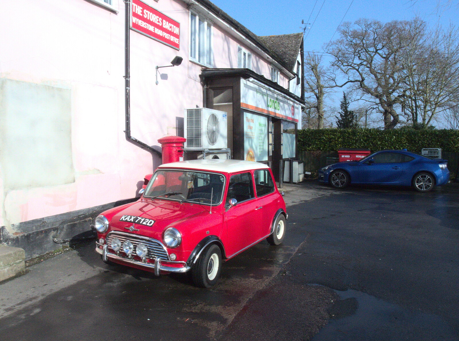 A lovely old Mini at Londis in Bacton, Suffolk from Little Venice and Diss Park, West London and Norfolk - 17th February 2017