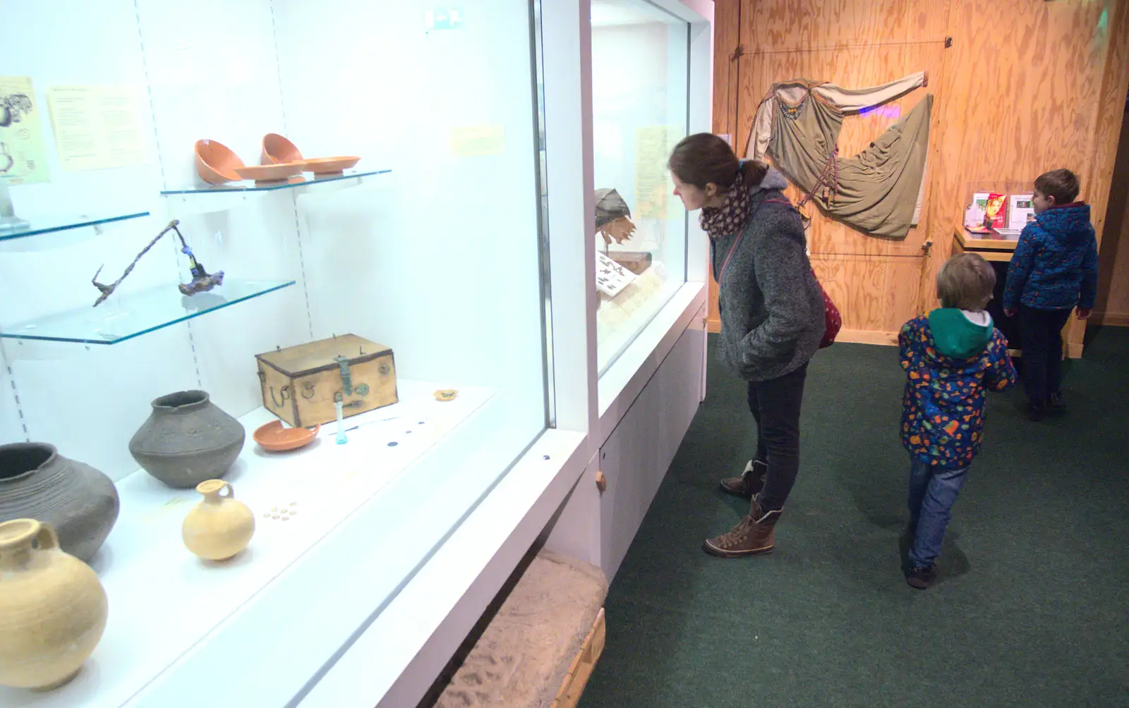 The gang roams around one of the museums, from An Anglo-Saxon Village, West Stow, Suffolk - 19th February 2017