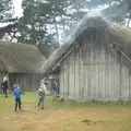 The boys run around a smoking house, An Anglo-Saxon Village, West Stow, Suffolk - 19th February 2017