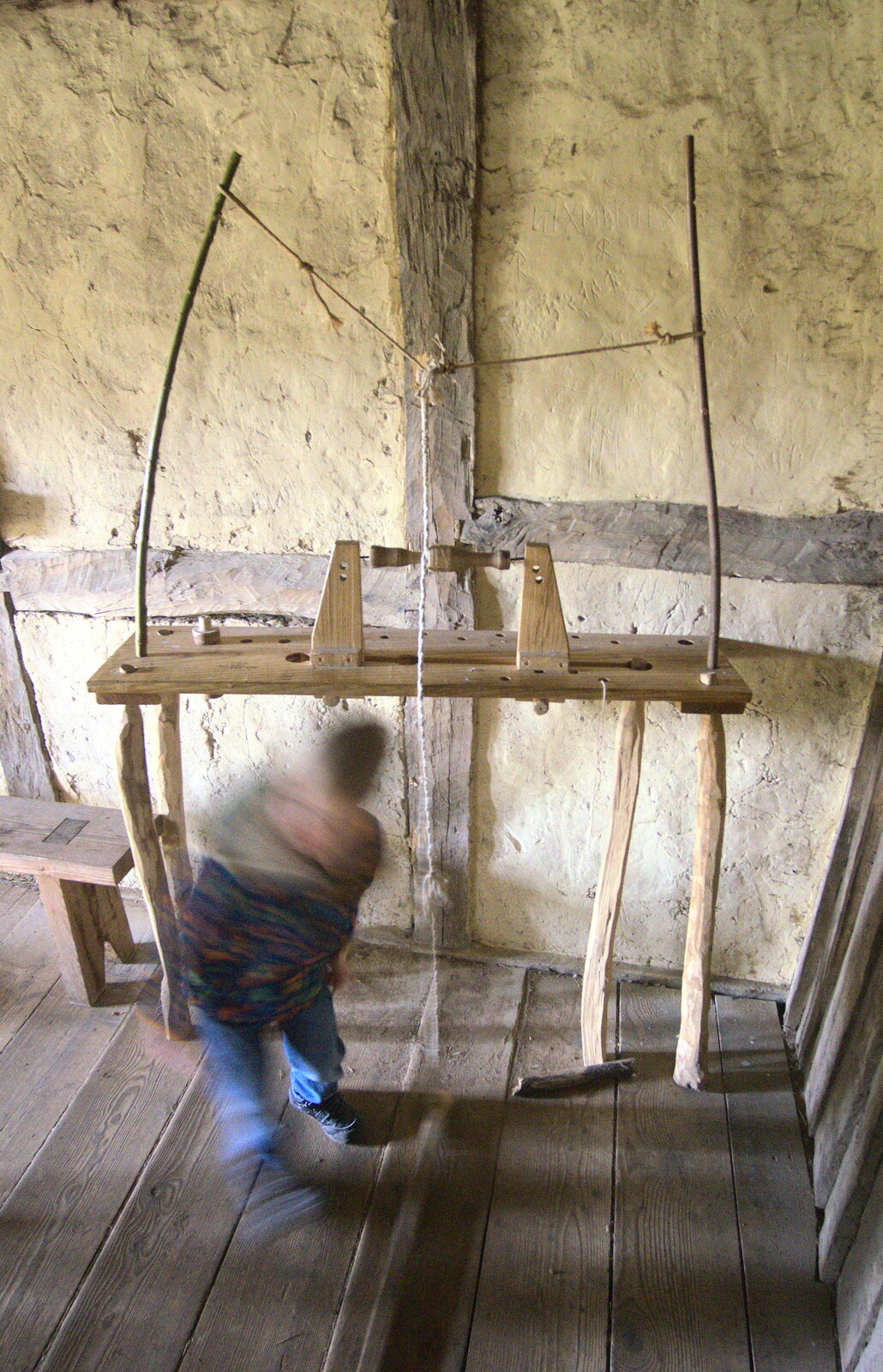 Harry is a blur of action on a lathe from An Anglo-Saxon Village, West Stow, Suffolk - 19th February 2017