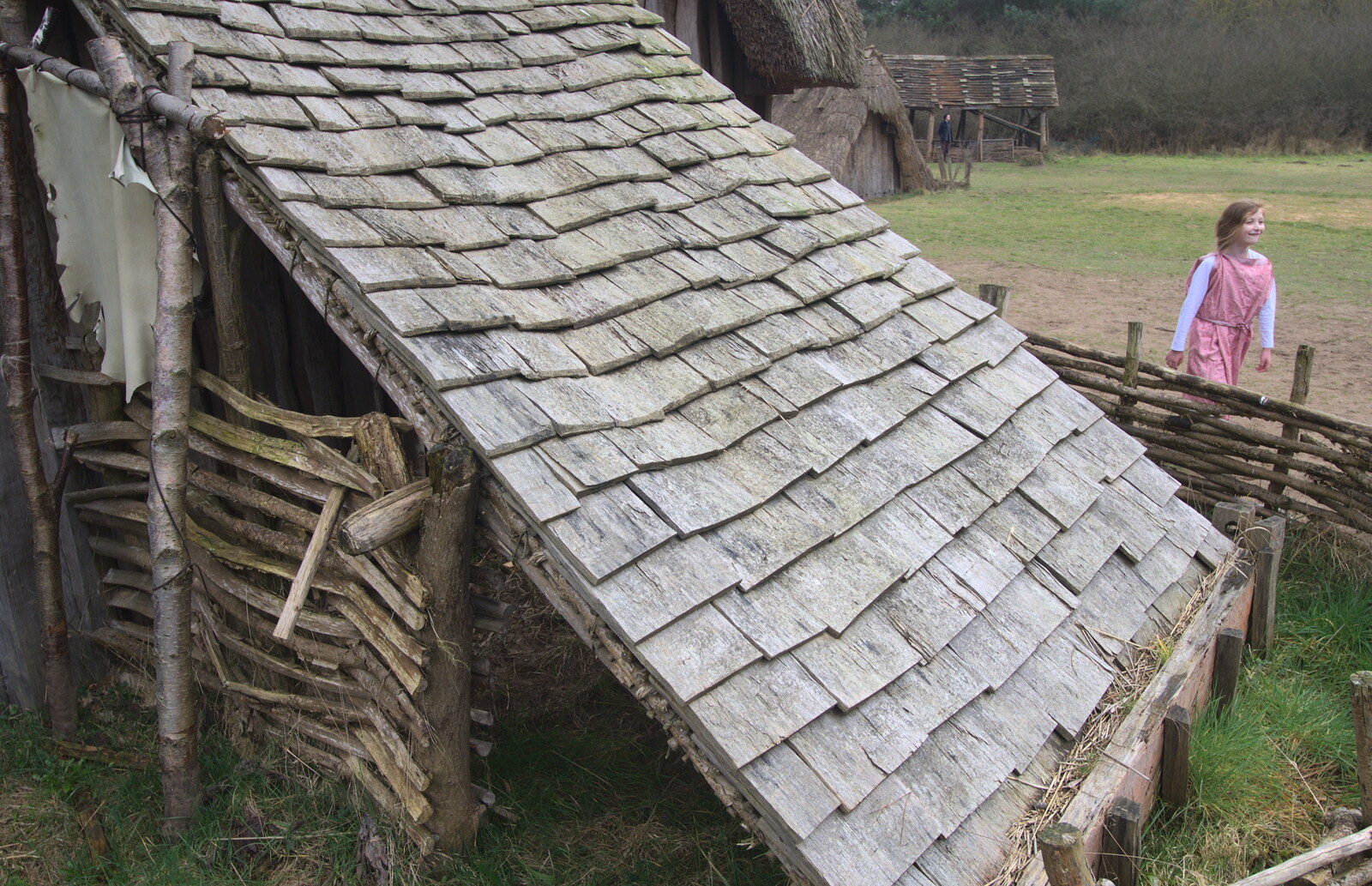 Wooden shingles on a roof from An Anglo-Saxon Village, West Stow, Suffolk - 19th February 2017