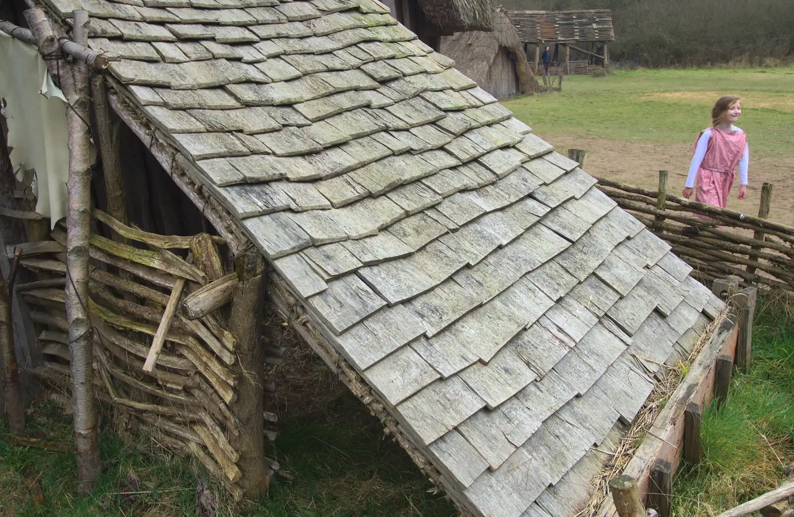 Wooden shingles on a roof, from An Anglo-Saxon Village, West Stow, Suffolk - 19th February 2017