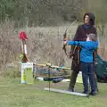 Fred takes aim, An Anglo-Saxon Village, West Stow, Suffolk - 19th February 2017