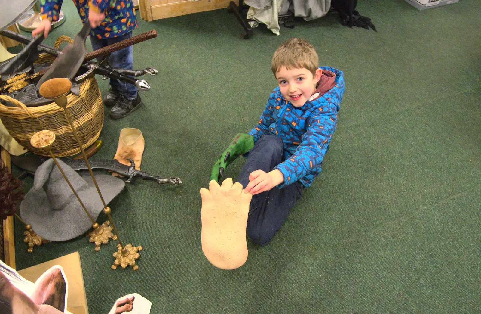 Fred's got a big foot, from An Anglo-Saxon Village, West Stow, Suffolk - 19th February 2017