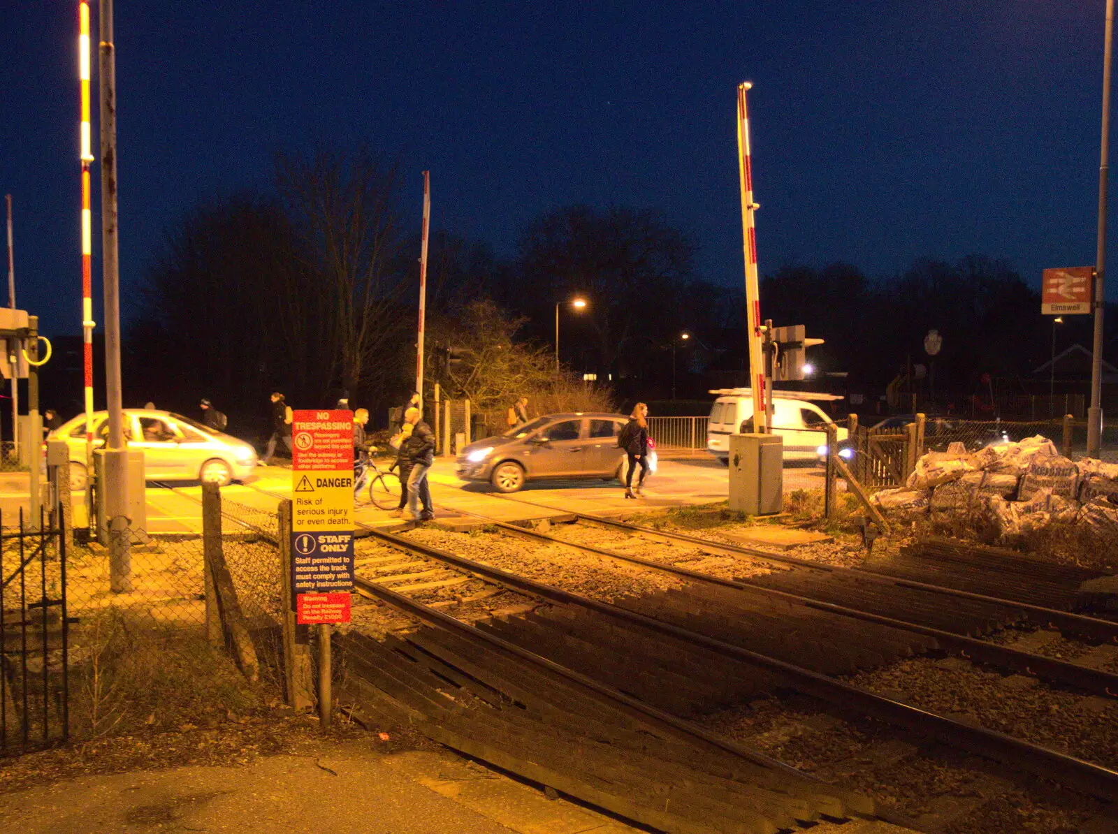 The level crossing at Elmswell, from Paul's Birthday and other March Miscellany - 6th March 2017