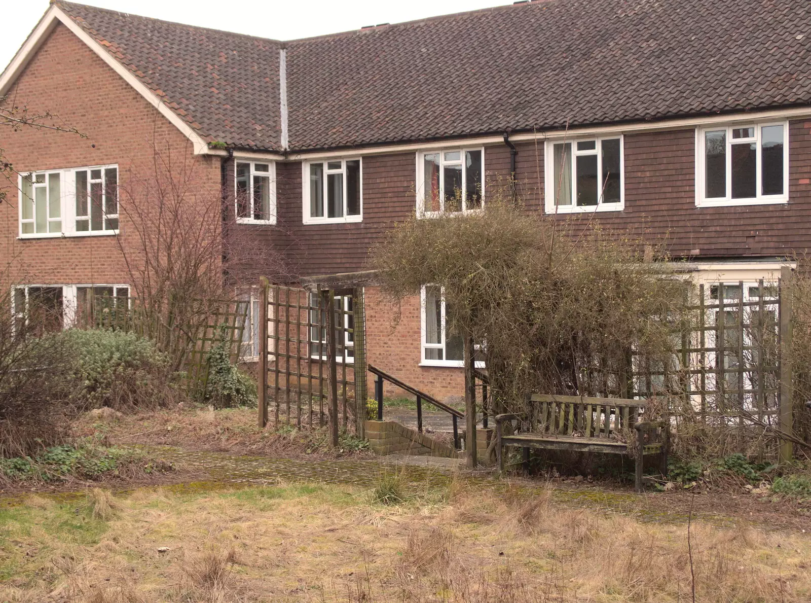 A derelict bench, and an overgrown bush, from Paul's Birthday and other March Miscellany - 6th March 2017