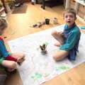 Harry and Fred are colouring in a map of Brussels, Paul's Birthday and other March Miscellany - 6th March 2017
