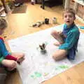 Harry and Fred are colouring in a map of Brussels, Paul's Birthday and other March Miscellany - 6th March 2017