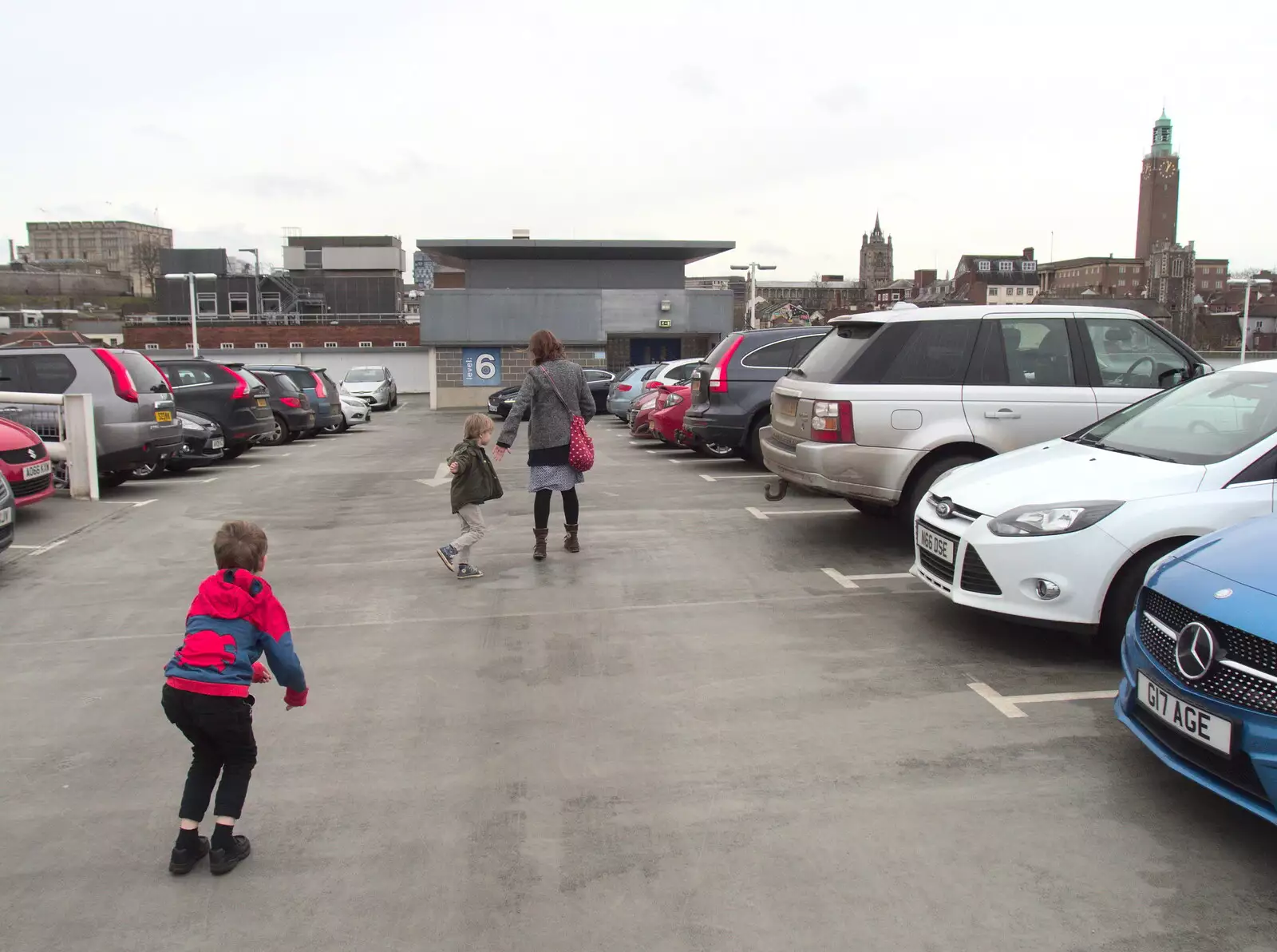 The gang on the car park roof, from Paul's Birthday and other March Miscellany - 6th March 2017