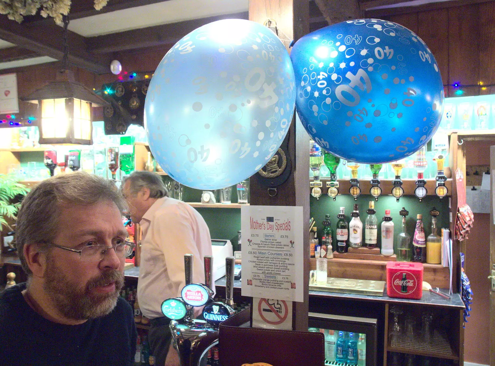 A couple of birthday balloons float over Marc, from Paul's Birthday and other March Miscellany - 6th March 2017