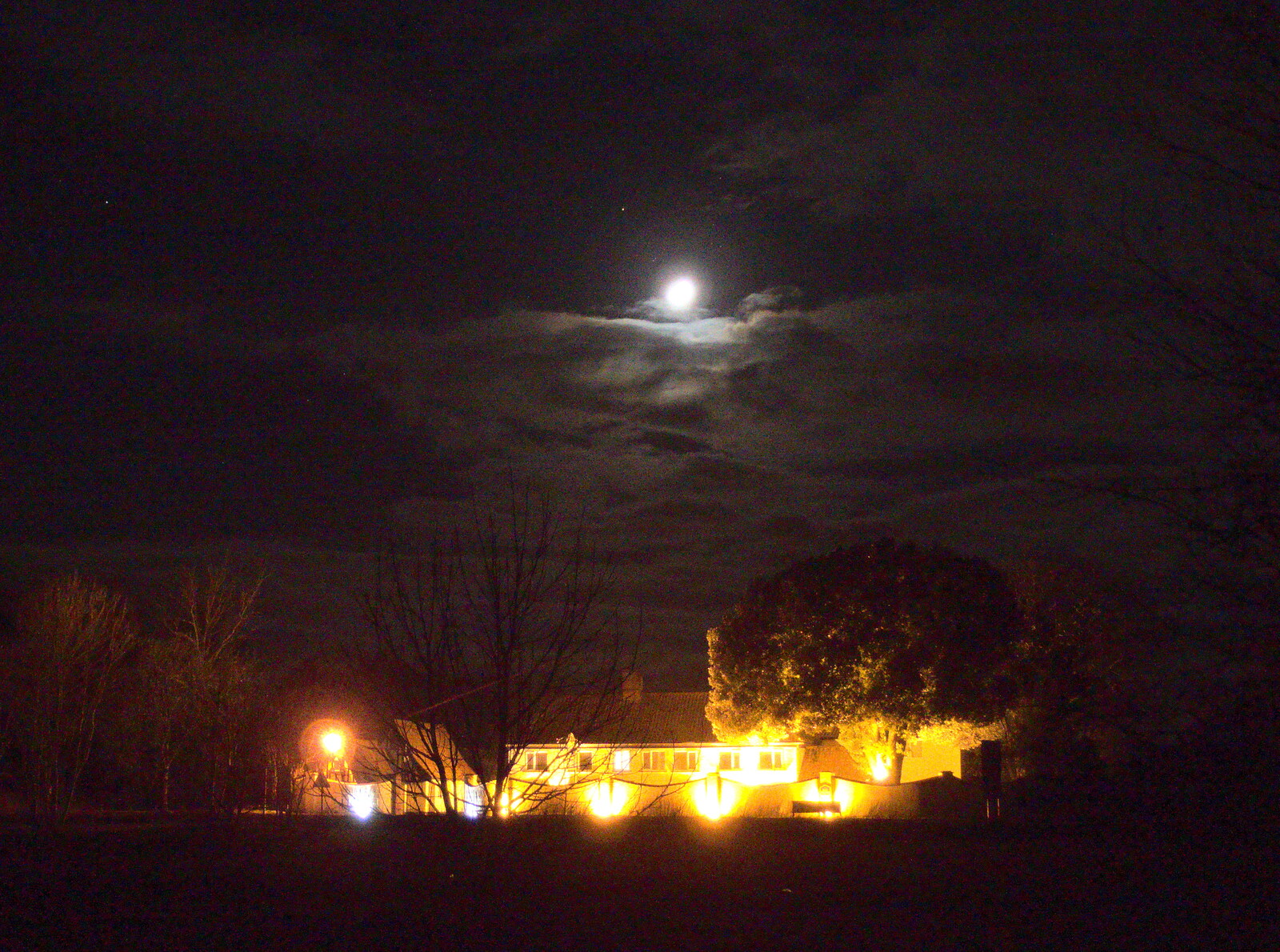 The moon over the Brome Grange from Paul's Birthday and other March Miscellany - 6th March 2017