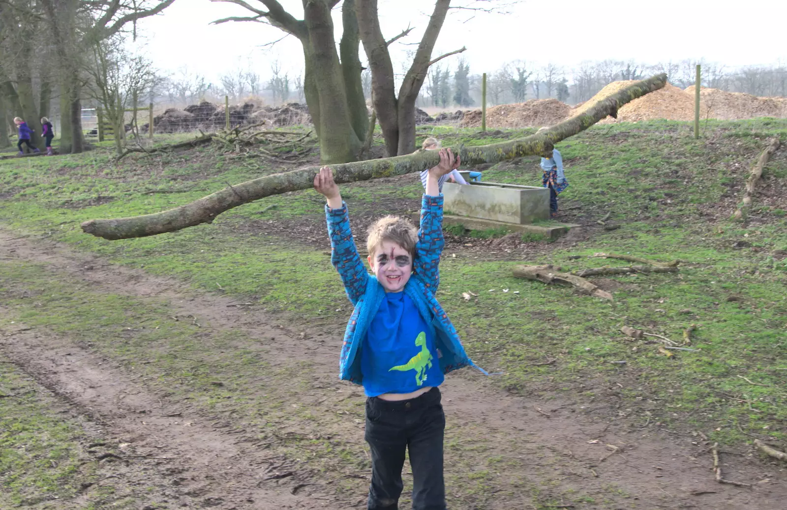 Fred, or Gene Simmonds, has got a stick, from Redgrave and Lopham Fen, Suffolk Border - 11th March 2017