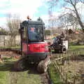 A digger comes to churn the garden up, Digger Action and other March Miscellany, Suffolk and London - 21st March 2017